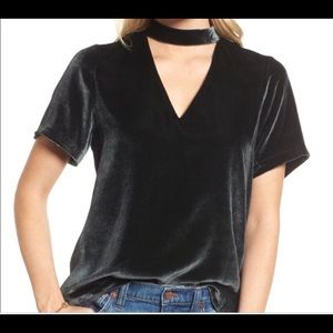 Madwell velvet choker collar top